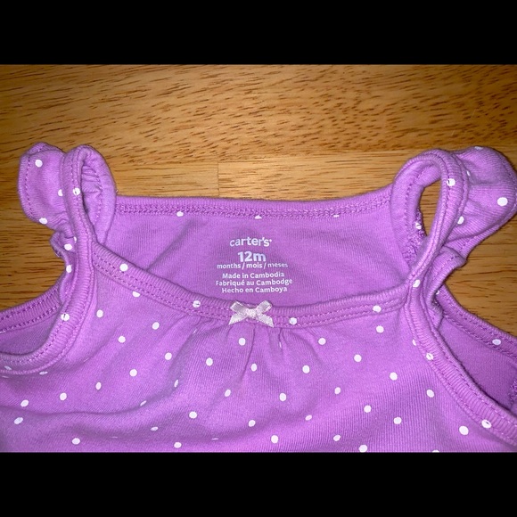Carter’s polka dot purple shark romper 💜🦈 - Picture 3 of 5